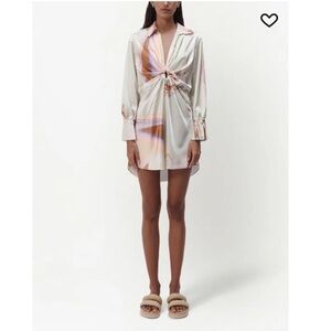 JONATHAN SIMKHAI ROMA MARBLE PRINTED SATIN MINI DRESS 8 Excellent condition